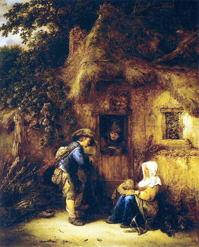 Traveler At Cottage Door